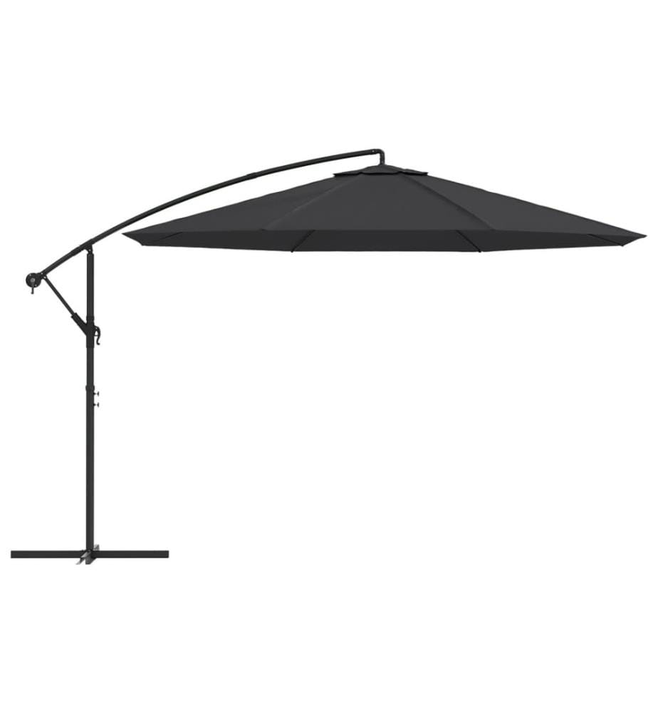 Ampelschirm mit Alu-Mast 350 cm Schwarz