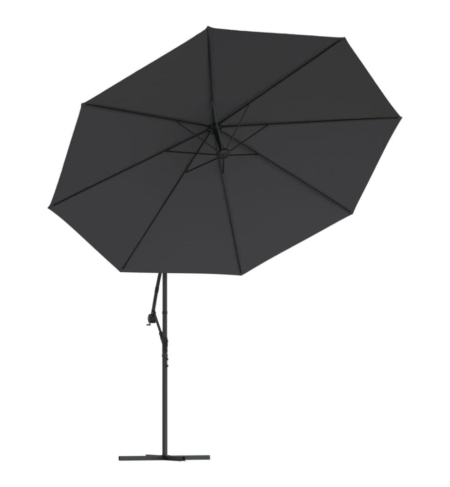 Ampelschirm mit Alu-Mast 350 cm Schwarz