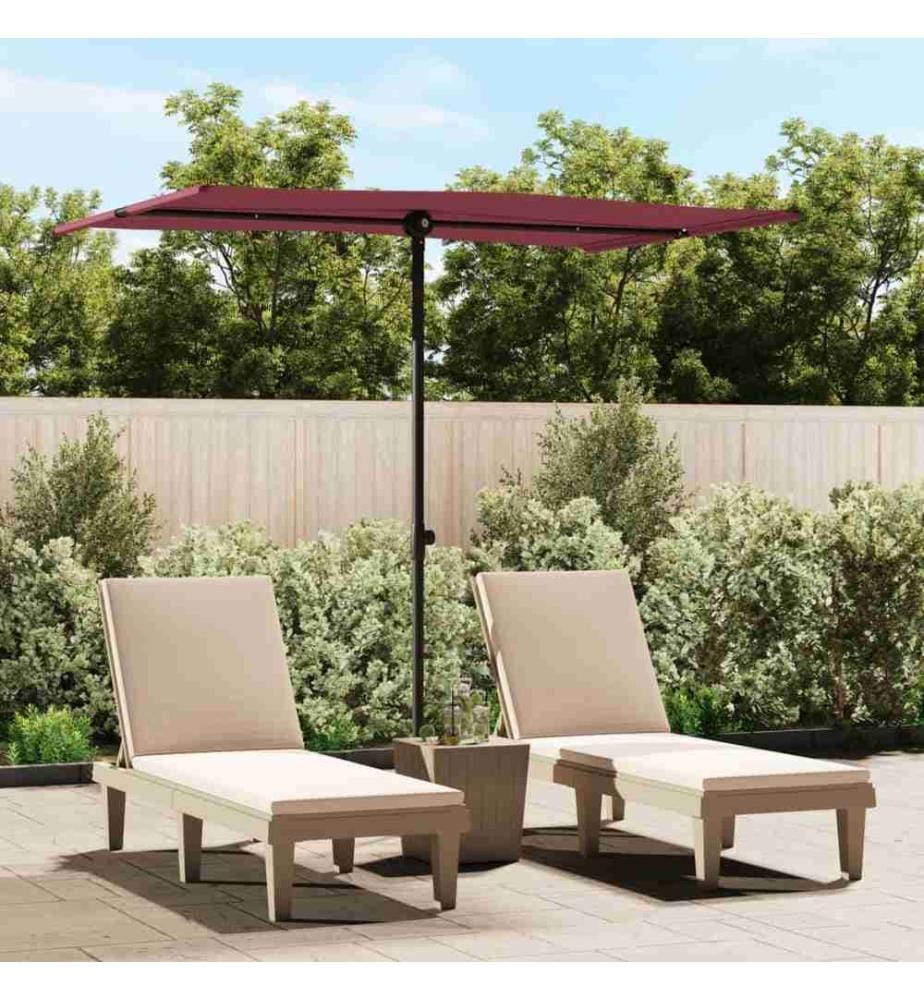 Parasol d'extérieur avec mât en aluminium 2x1,5 m Bordeaux