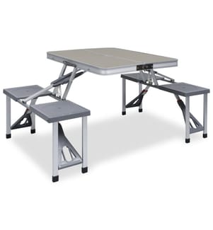 Klappbarer Campingtisch mit 4 Sitzen Stahl Aluminium