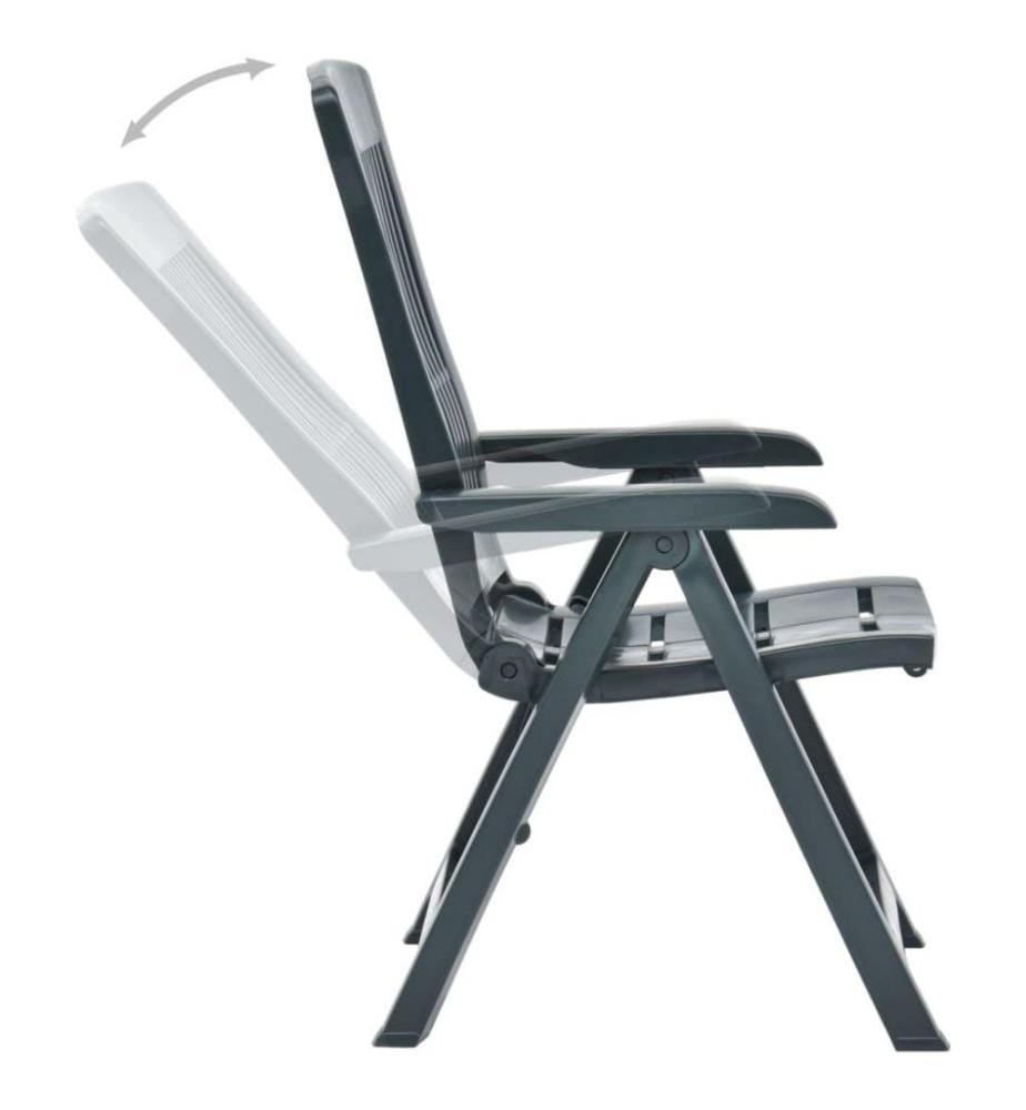 Chaises inclinables de jardin 2 pcs Plastique Vert