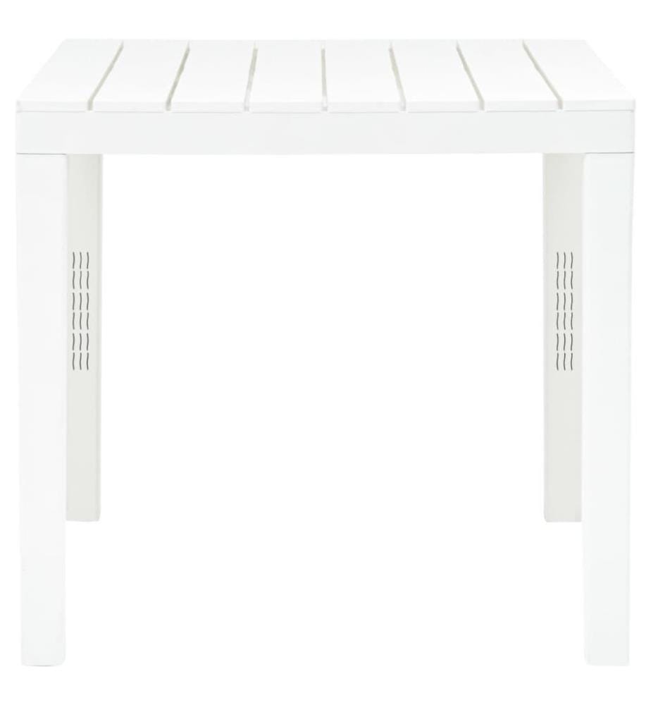 Table de jardin avec 2 bancs Plastique Blanc