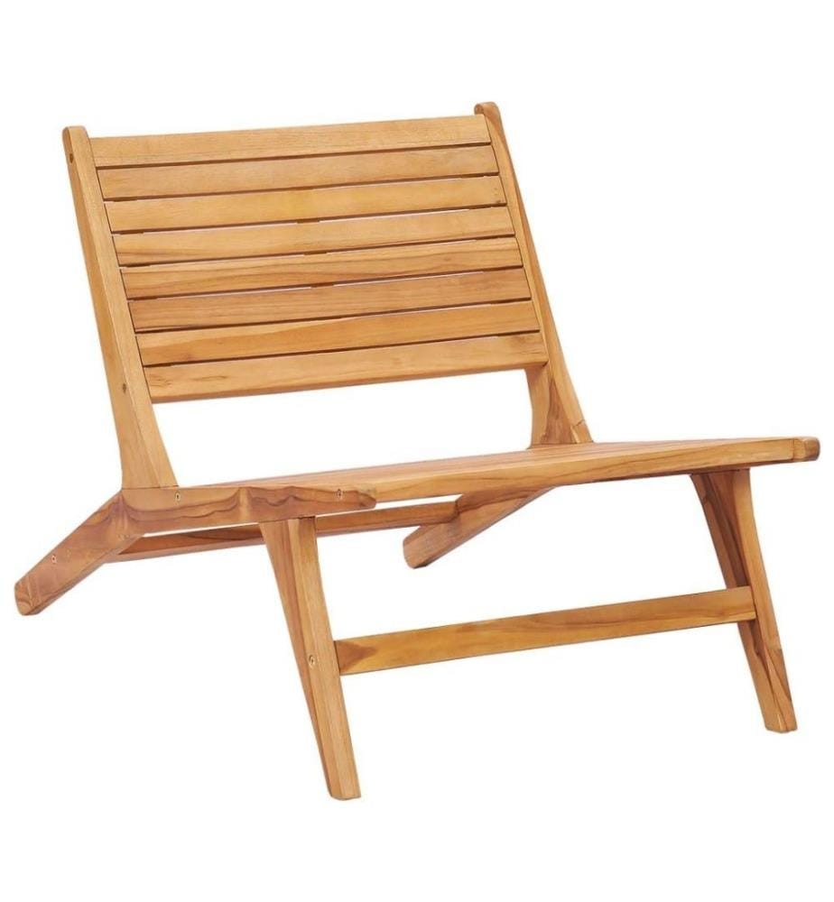 Chaise de jardin avec repose-pied Bois de teck solide