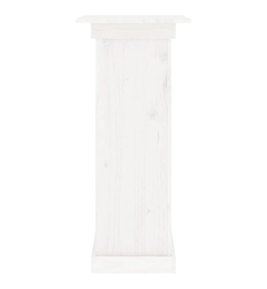 Support à fleurs Blanc 40x40x90 cm Bois de pin solide