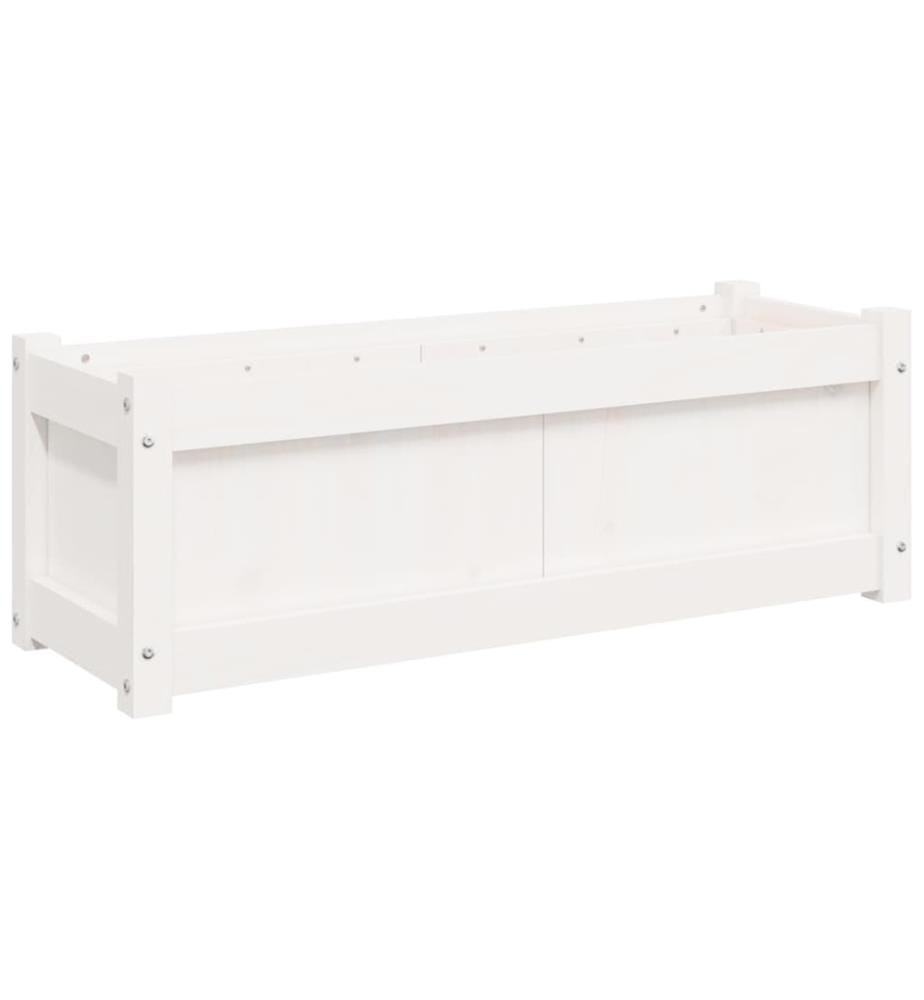 Jardinières 2 pcs blanc bois de pin massif