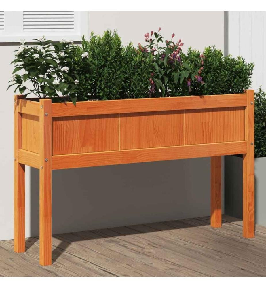 Jardinières avec pieds et pieds 110x31x70 cm bois de pin massif