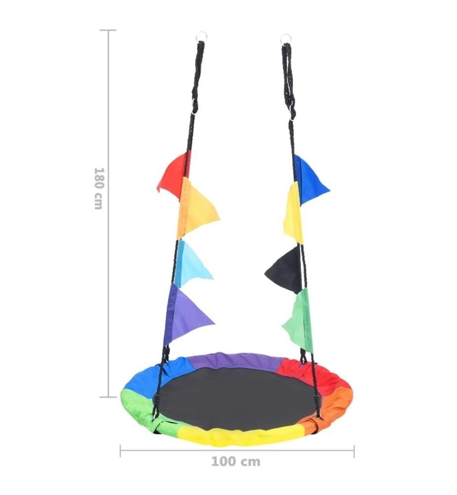 Balançoire arc-en-ciel avec fanions 100 cm