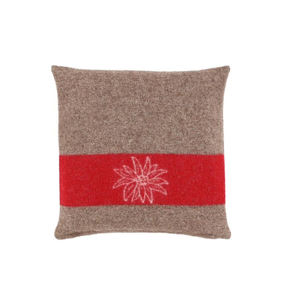 ESKIMO - Kissen Edelweiss 45 x 45 cm, Braun/Rot