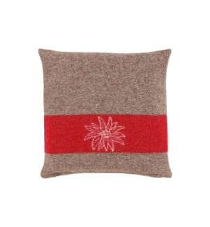 ESKIMO - Coussin Edelweiss 45 x 45 cm, Brun/Rouge