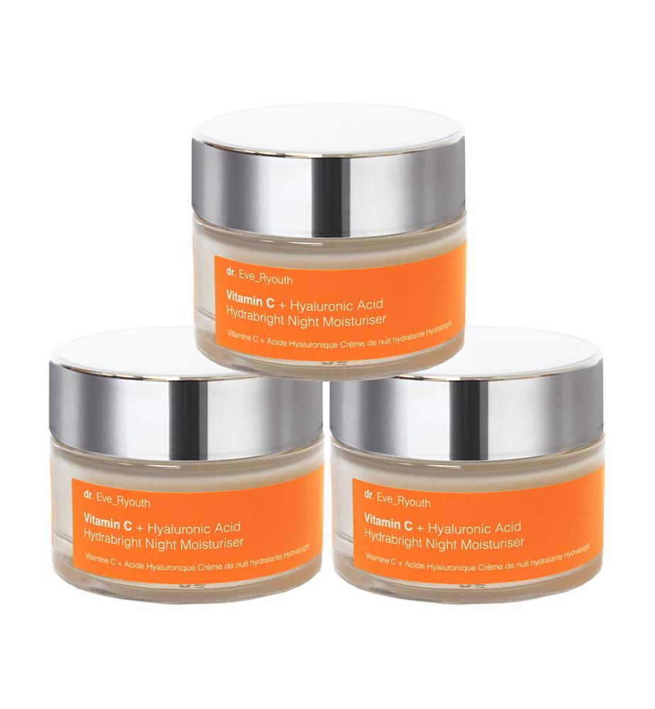 Crème de Nuit Hydratante Vitamin C + Hyaluronic Acid - 3 x 50 ml