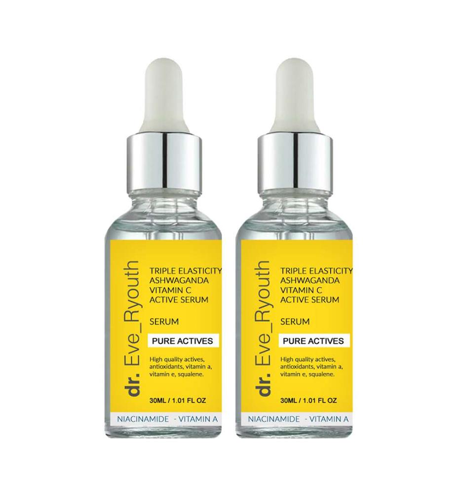 Triple Elasticité Ashwaganda Vitamine C Sérum Actif Puissant - 2 x 30 ml