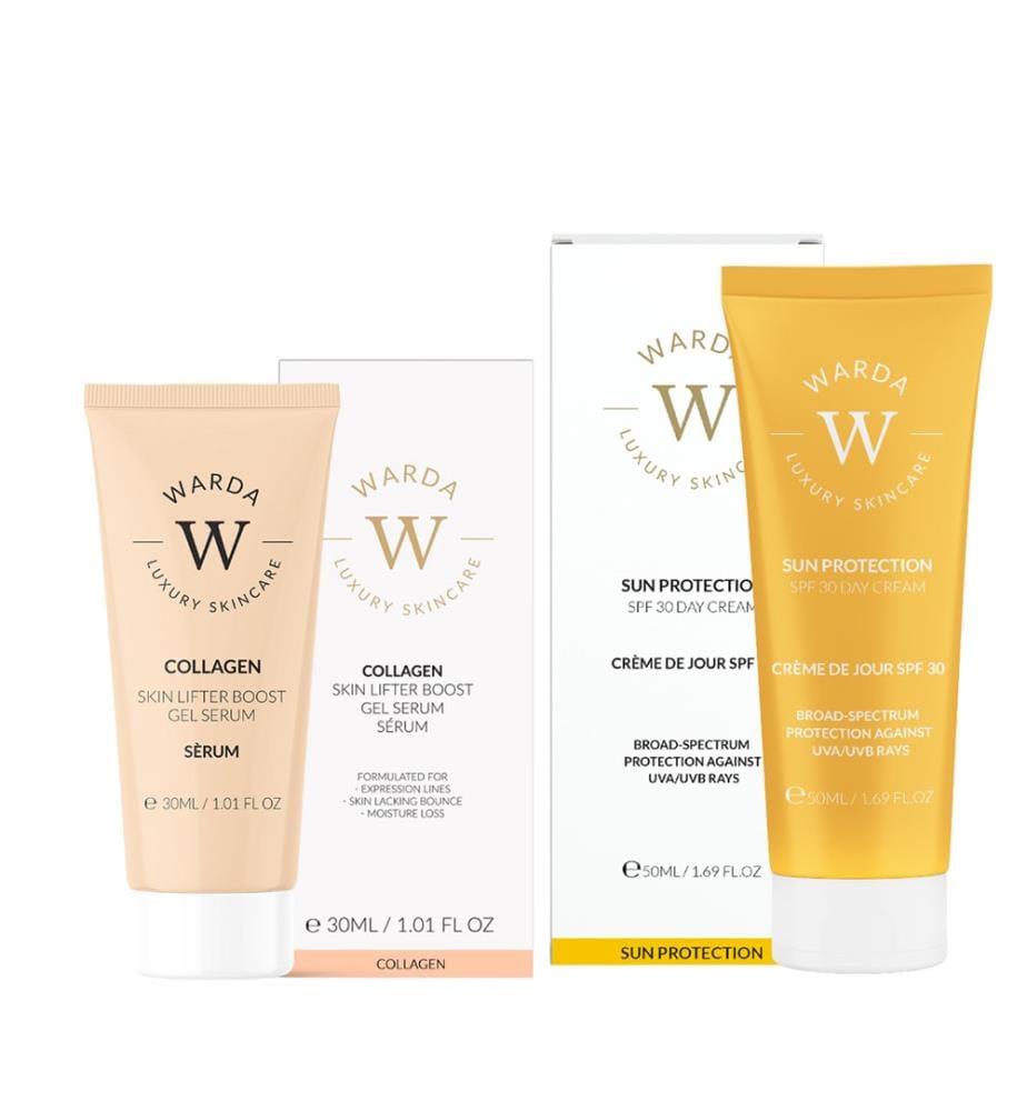 Gel Sérum Au Collagène – 30 Ml + Crème De Jour Protection Solaire Spf 30 – 50 Ml