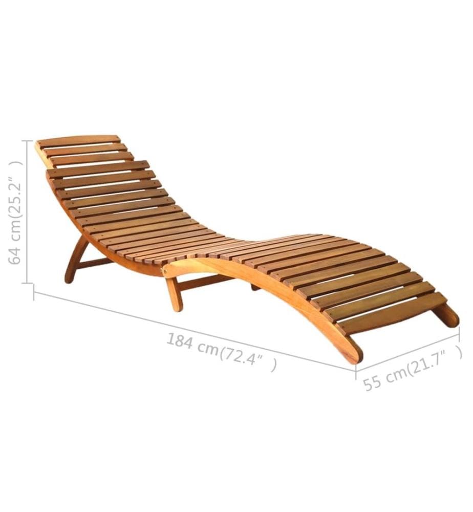 | Transat | 1-personne marron 55 x 184 x 64cm Bois d'Acacia Massif