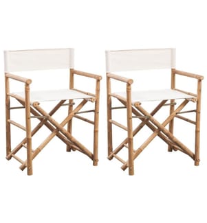Chaise pliable lot de 2 Bambou et toile