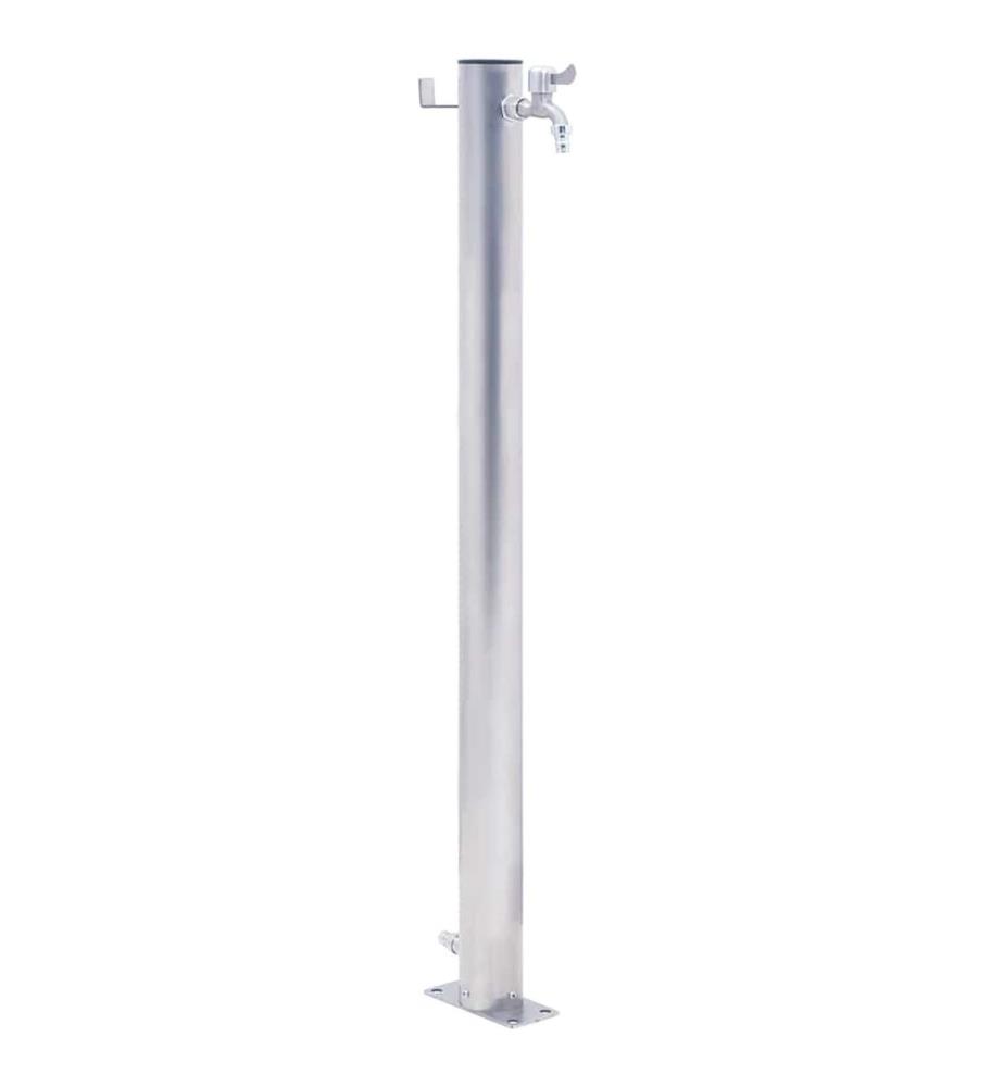 Wassersäule für den Garten 100 cm Edelstahl Rund