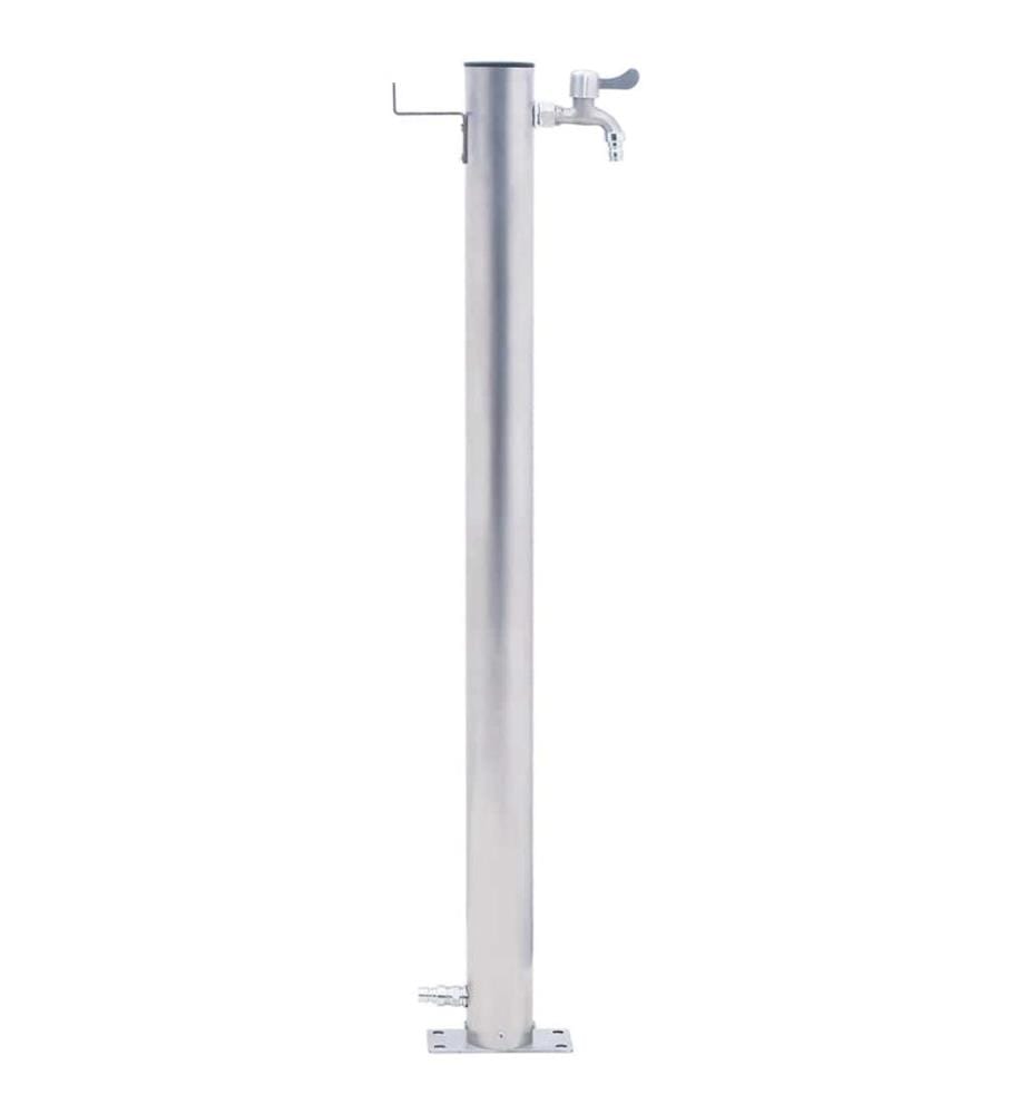 Wassersäule für den Garten 100 cm Edelstahl Rund