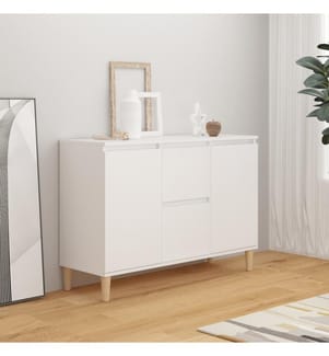 Buffet blanc 101x35x70 cm bois d'ingénierie