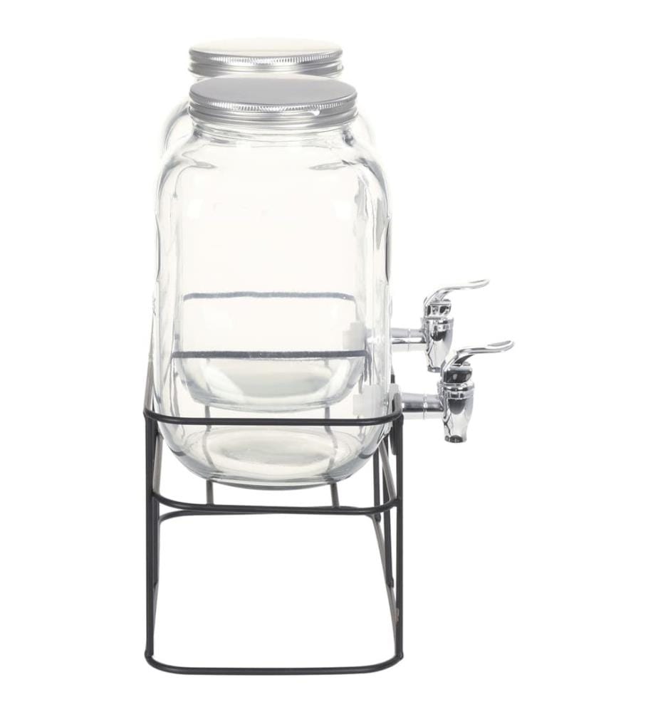 Getränkespender 2 Stk. mit Ständer 2 x 4 L Glas