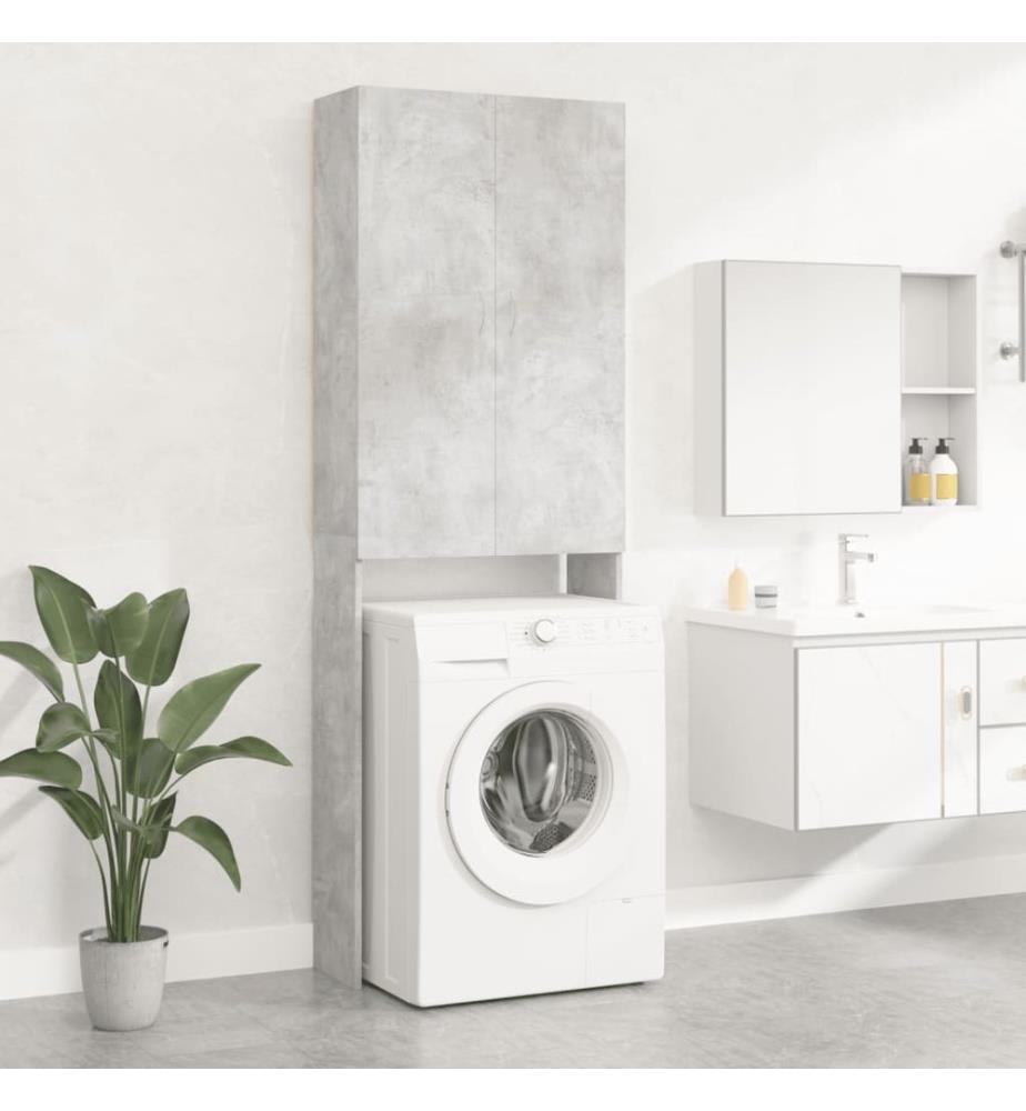 Waschmaschinenschrank Betongrau 64x25,5x190 cm