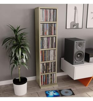 Armadio per CD Rovere Sonoma 21x20x88 cm Legno ingegnerizzato
