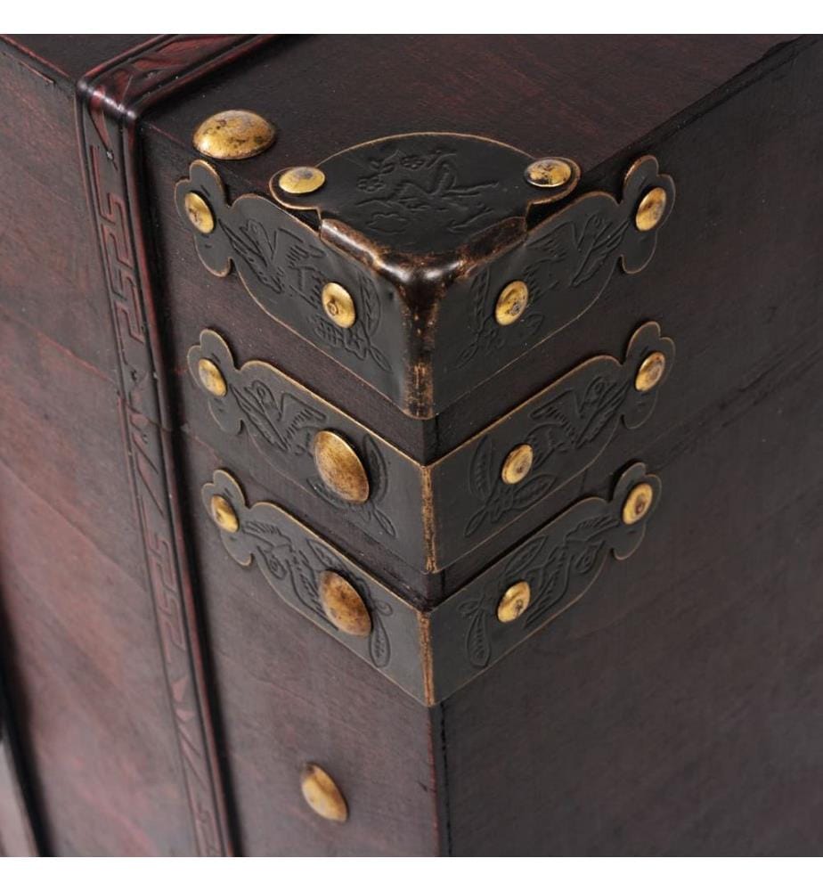 Coffre vintage de rangement bois 66 x 38 x 40 cm
