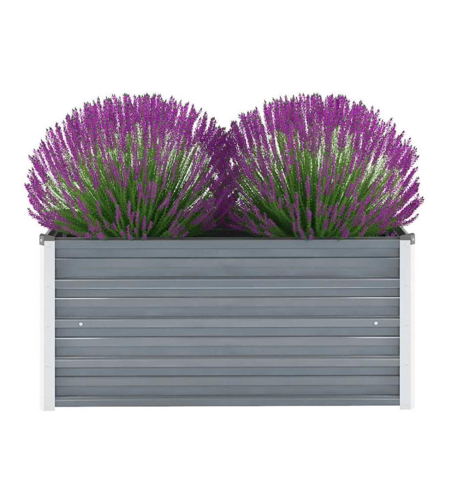 Garten-Hochbeet Verzinkter Stahl 100x40x45 cm Grau