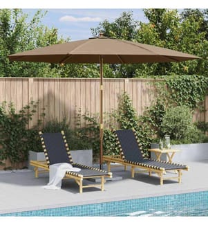 Sonnenschirm mit Holzmast 350 cm Taupe