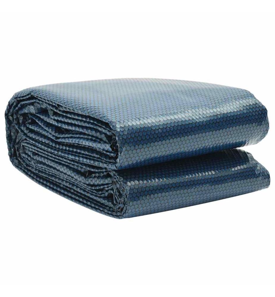 Treibende Pool-Solarplane PE 488x244 cm Schwarz und Blau