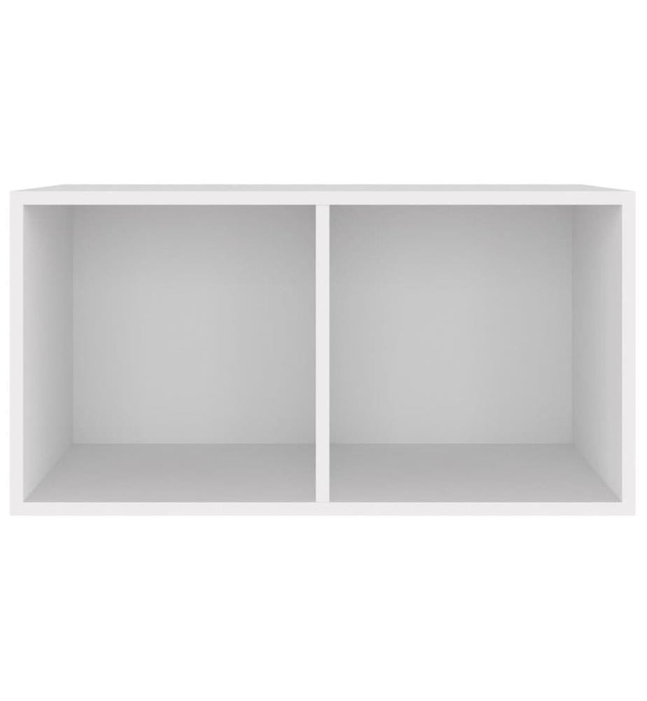 Boîte de rangement vinyles Blanc 71x34x36 cm Bois d'ingénierie