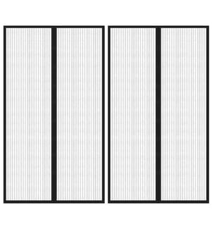 Fliegengitter-Türvorhänge 2 Stk. Magnet Schwarz 200x80 cm