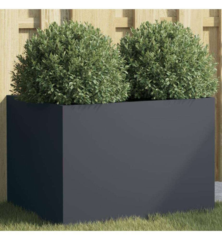Pflanzkübel Anthrazit 62x47x46 cm Stahl