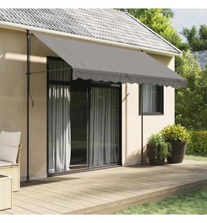 Markise Einziehbar Anthrazit 300x150 cm Stoff und Stahl