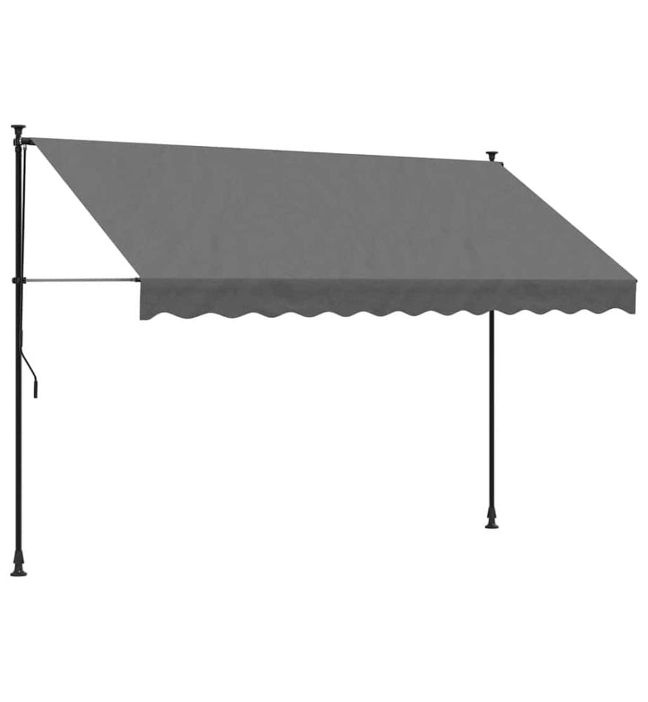 Markise Einziehbar Anthrazit 300x150 cm Stoff und Stahl