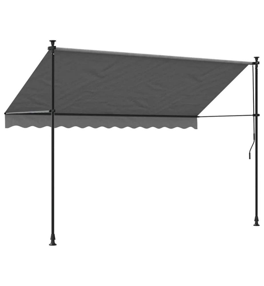 Markise Einziehbar Anthrazit 300x150 cm Stoff und Stahl