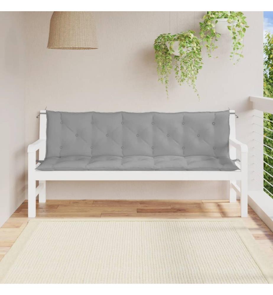 Gartenbank-Auflagen 2 Stk. Grau 180x50x7 cm Oxford-Gewebe