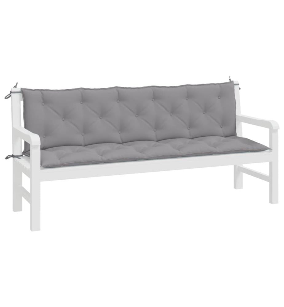 Gartenbank-Auflagen 2 Stk. Grau 180x50x7 cm Oxford-Gewebe