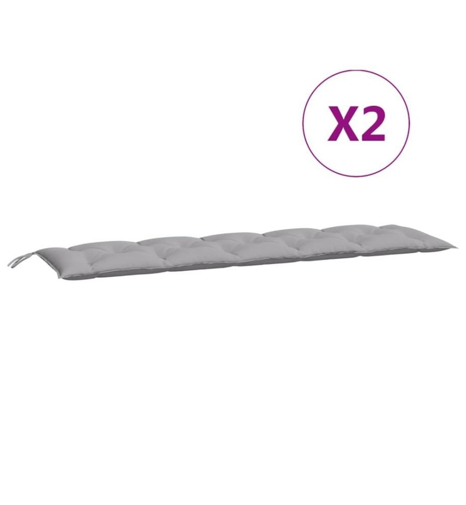 Gartenbank-Auflagen 2 Stk. Grau 180x50x7 cm Oxford-Gewebe