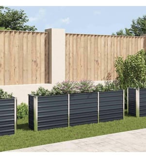 Garten-Hochbeet Verzinkter Stahl 240 x 40 x 77 cm Anthrazit