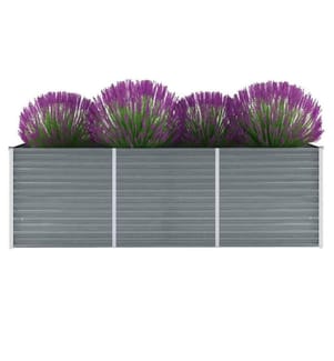 Garten-Hochbeet Verzinkter Stahl 240x80x77 cm Grau
