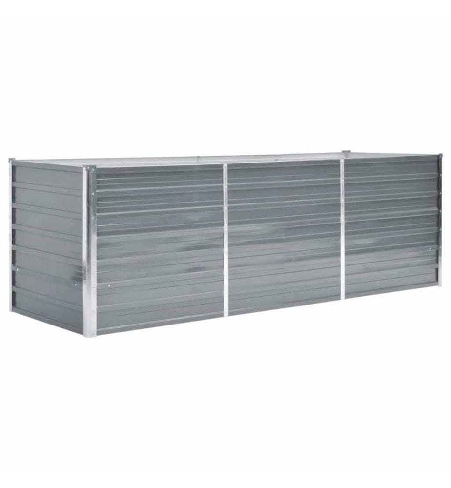 Garten-Hochbeet Verzinkter Stahl 240x80x77 cm Grau