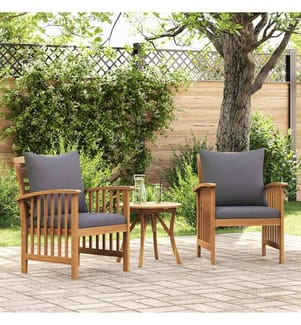 Chaises de jardin avec coussins lot de 2 Bois d'acacia massif