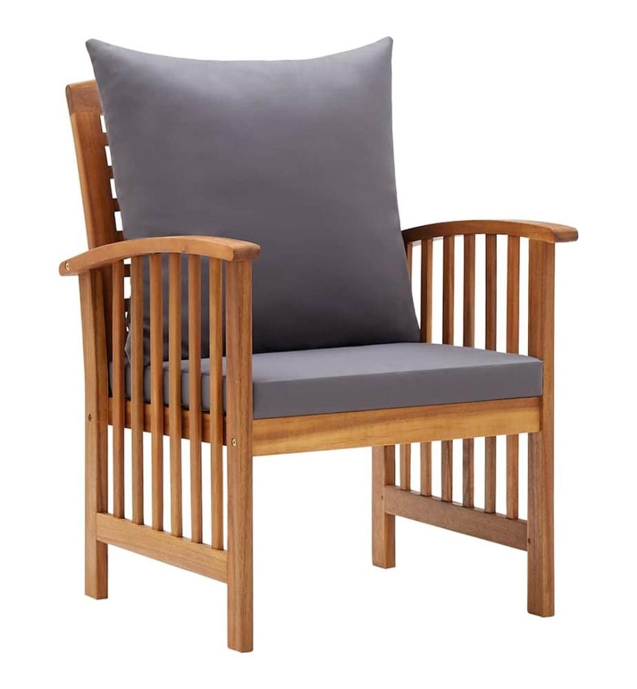 Chaises de jardin avec coussins lot de 2 Bois d'acacia massif