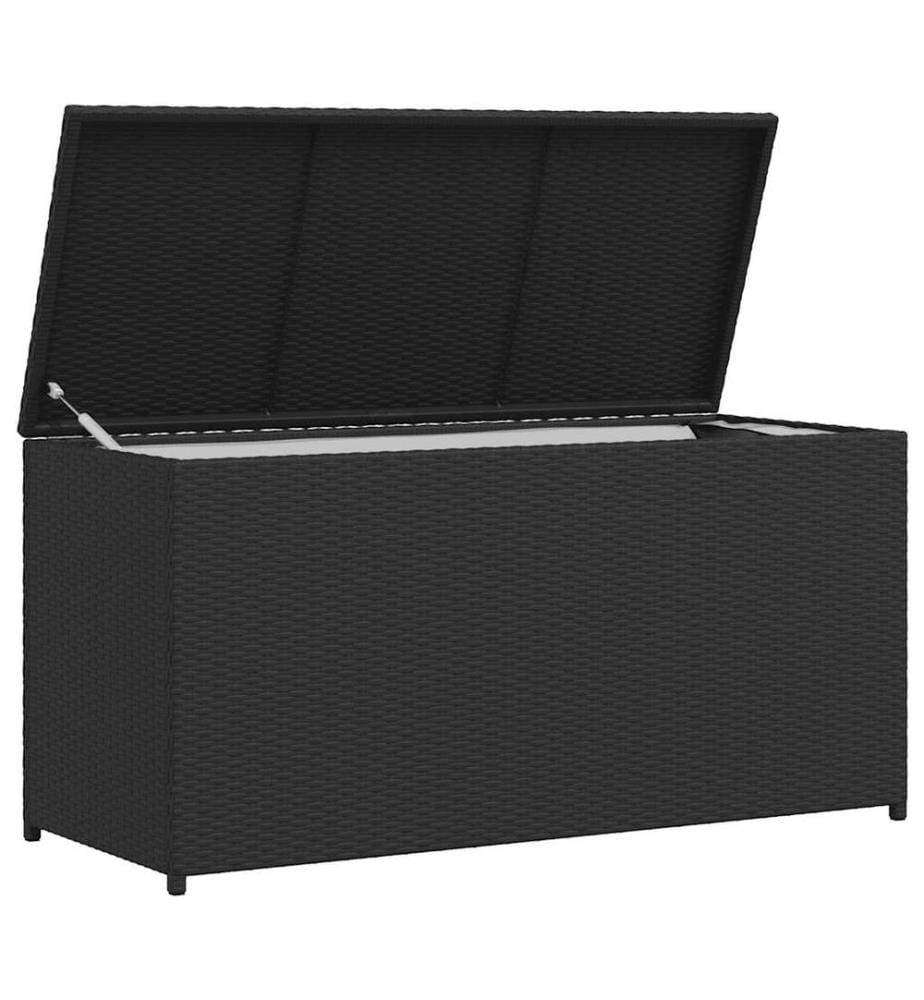 Boîte de rangement de jardin noir 120x50x60 cm résine tressée