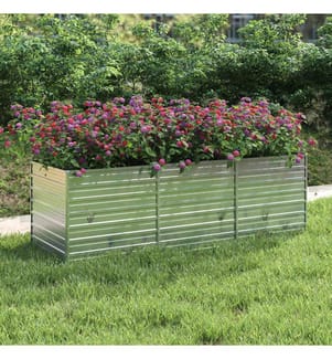 Garten-Hochbeet 240x80x77 cm Verzinkter Stahl Silbern
