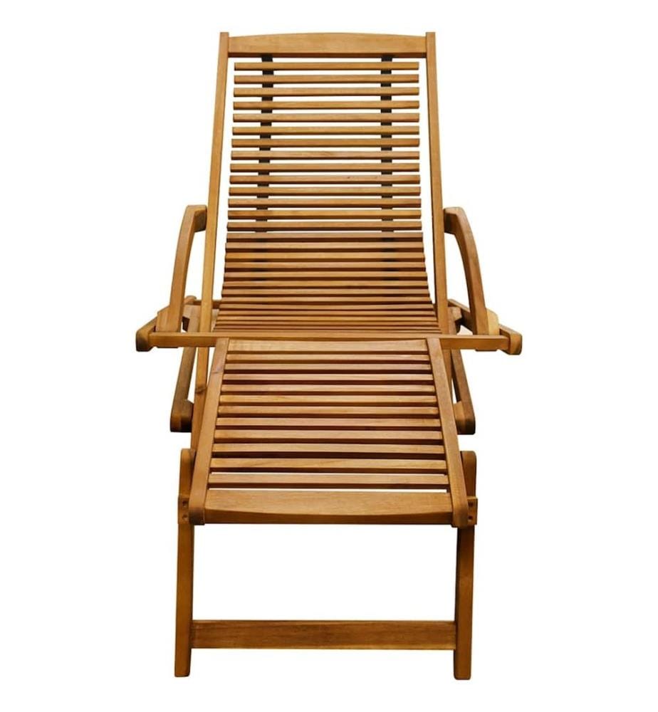 Chaise de terrasse avec repose-pied Bois d'acacia solide