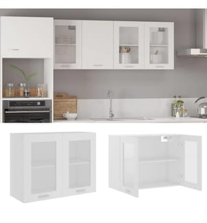 Vitrine suspendue "Lyon" Blanc 80 x 31 x 60 cm Bois d'ingénierie