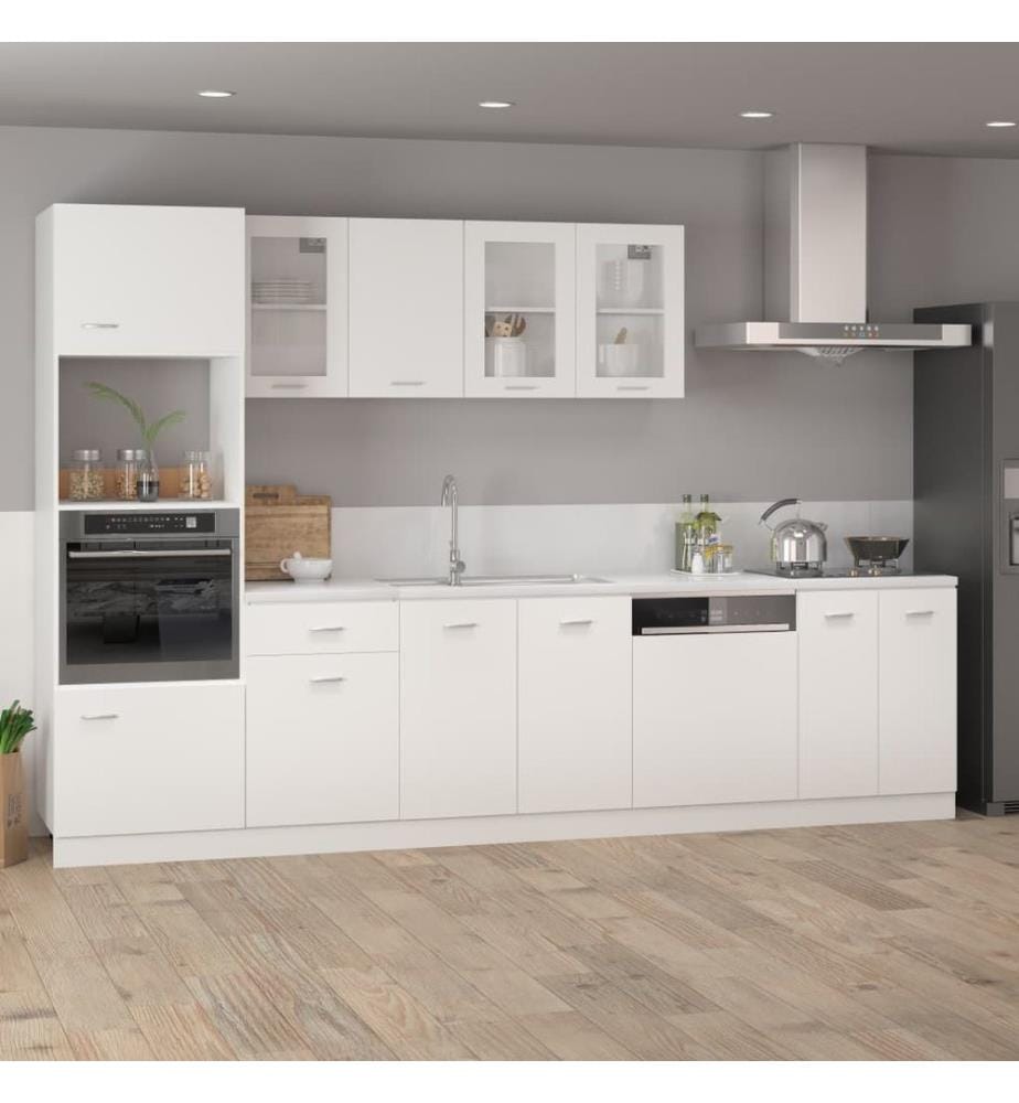 Vetrina sospesa "Lyon" Bianco 80 x 31 x 60 cm Legno d'ingegneria