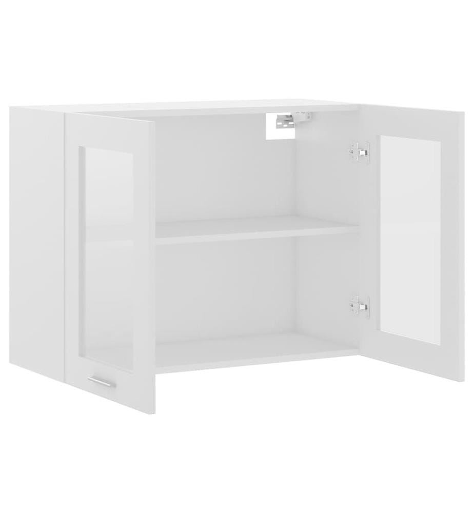Vetrina sospesa "Lyon" Bianco 80 x 31 x 60 cm Legno d'ingegneria