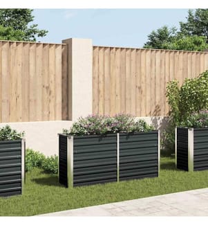 Garten-Hochbeet Anthrazit 160 x 40 x 77 cm Verzinkter Stahl