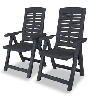 Chaises inclinables de jardin lot de 2 Plastique Anthracite